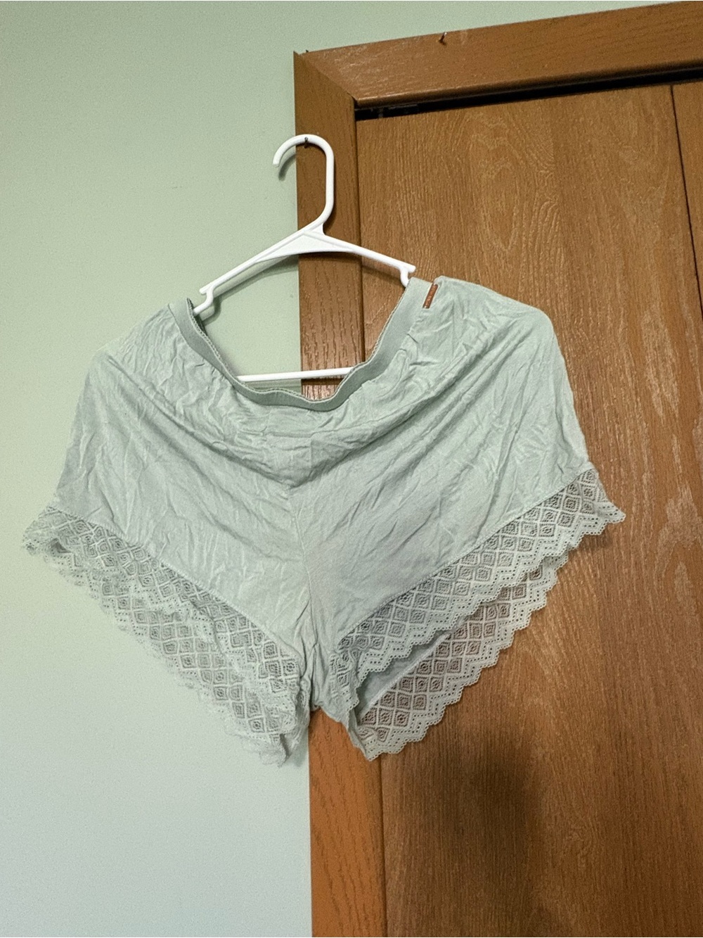 Danskin Sage Green Lace-Trim Sleep Shorts